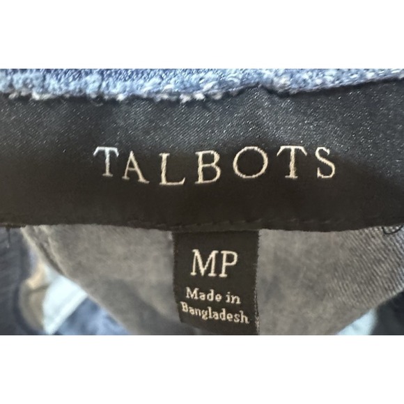 Talbots‎ MP Petite Chambray Jogger Pants Blue Elastic Waist Drawstring Denim - Picture 3 of 3